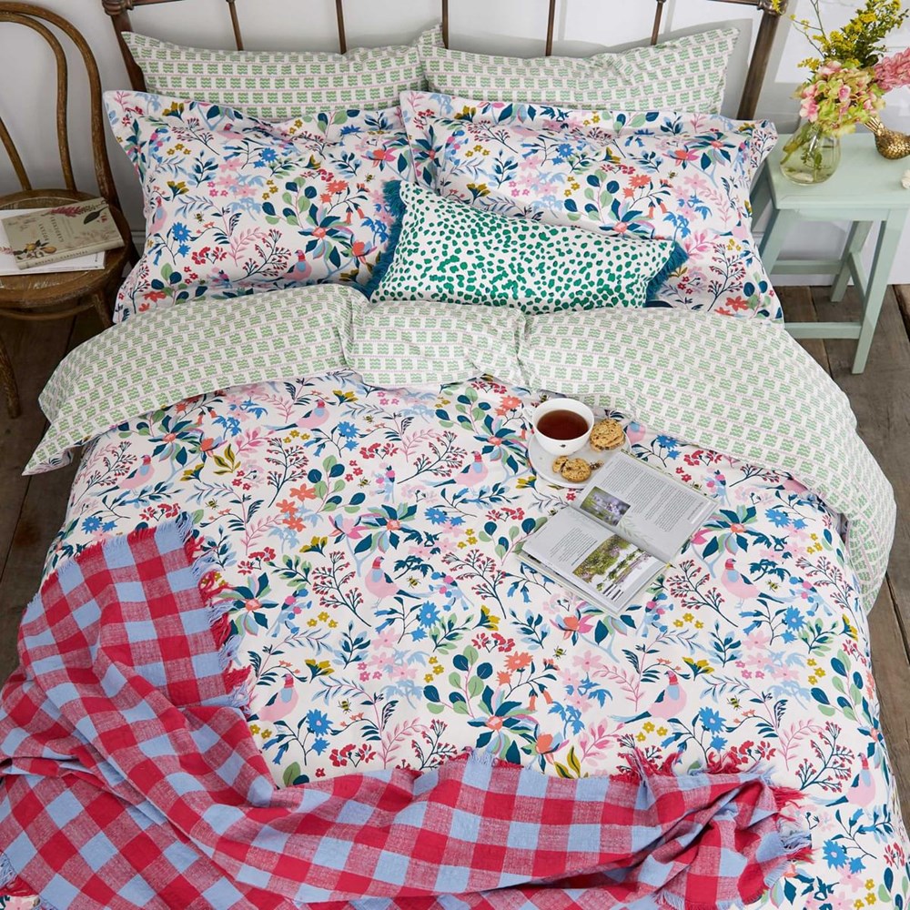 Pheasant Floral Cotton Bedding Set by Joules in Multi